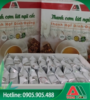 Thanh gạo lứt vidaboom hộp 20 thanh (450gr)